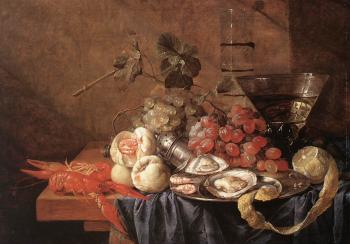 Jan Davidsz De Heem : Fruits and Pieces of Sea